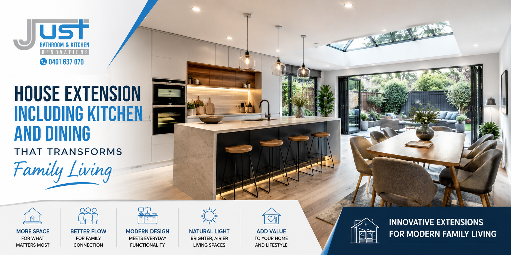 house extension including kitchen and dining